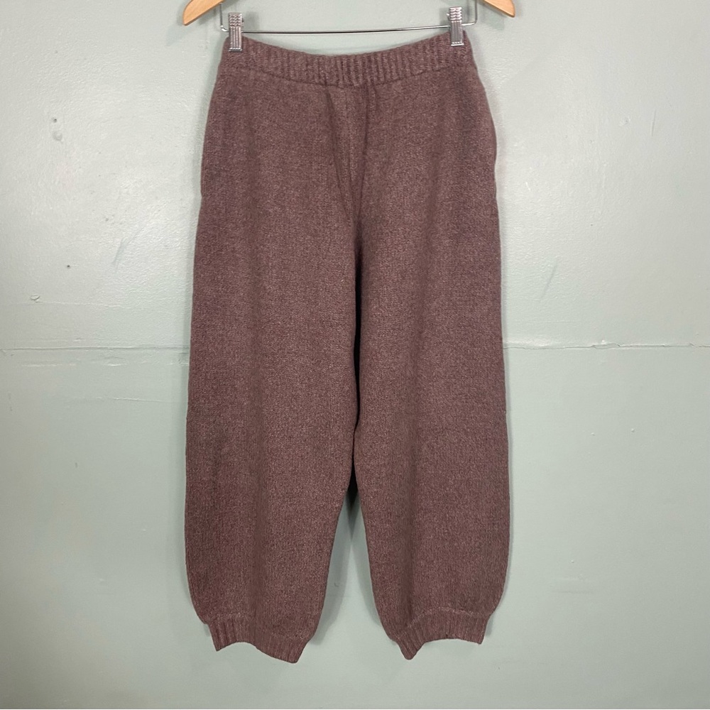 Free‎ People Greet Knit Pant Set Cardigan Butterfly Sweater XS Brown Blue - Picture 9 of 9
